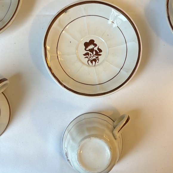 Tea Cups & Saucers / Tea Leaf Lustre / Morning Glory Pattern / Tunstall - Picture 6 of 8